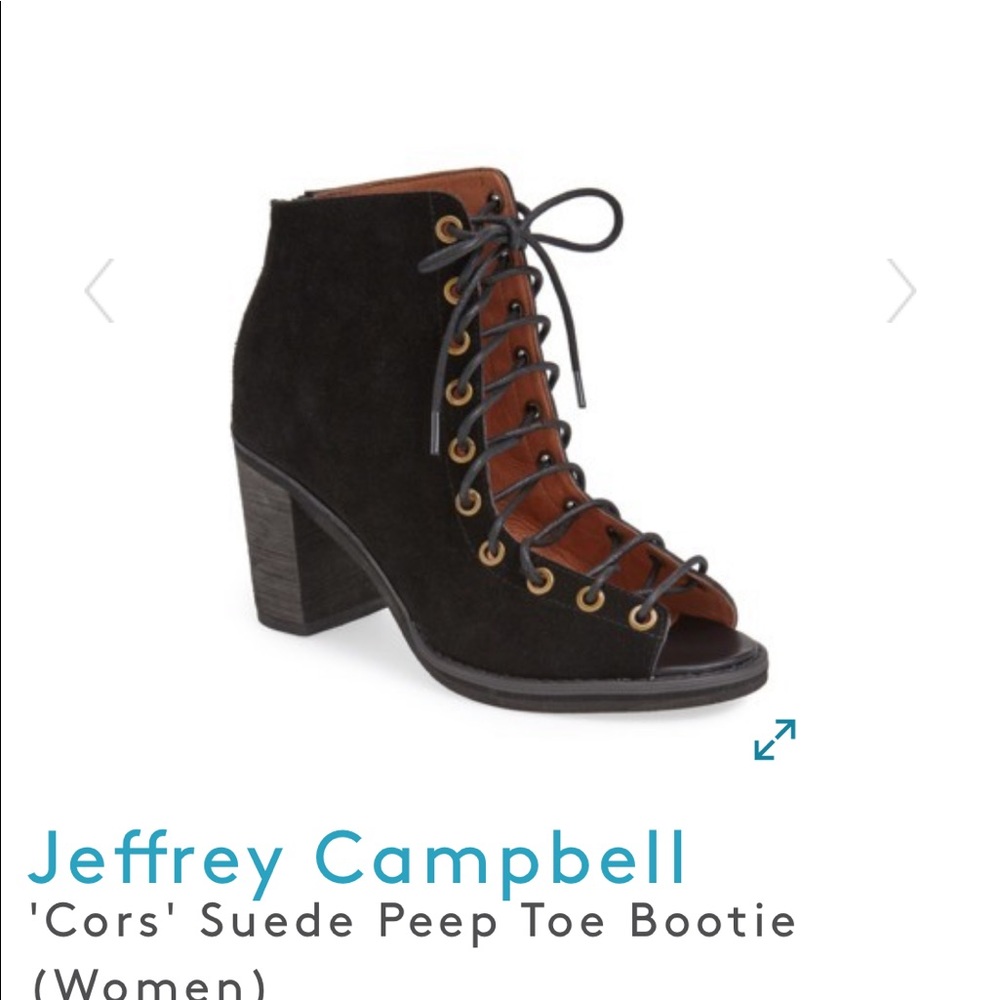 Jeffery Campbell Suede Peep Toe Bootie
